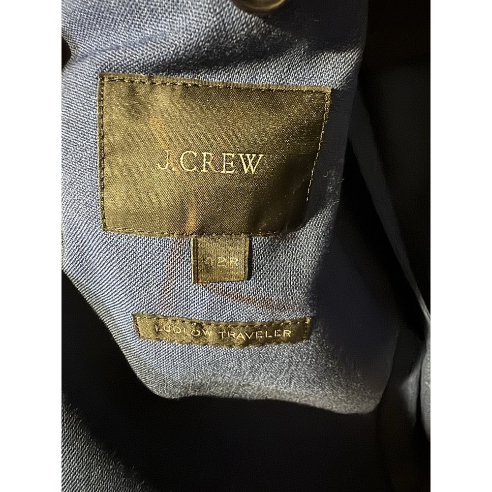 J.Crew Ludlow Tollegno 1900 42R Deconstructed Wool Sport Coat Blue Two Button - Picture 4 of 10